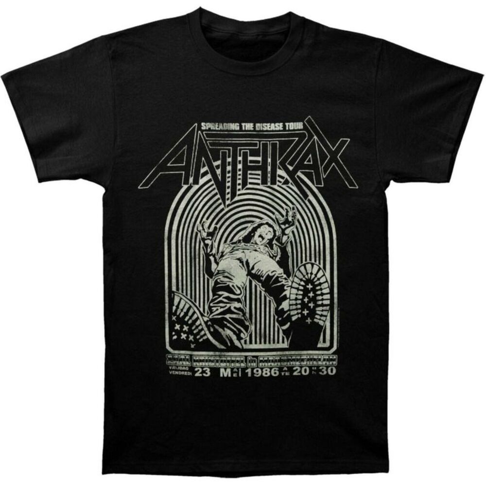Anthrax Unisex Adult Spreading The Disease Cotton T-Shirt / Black